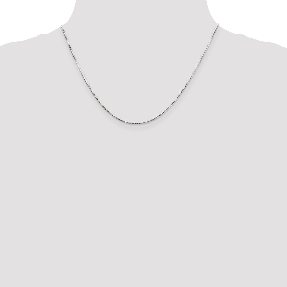 Sterling Silver 1.25mm Diamond-cut Round Spiga Chain - 6