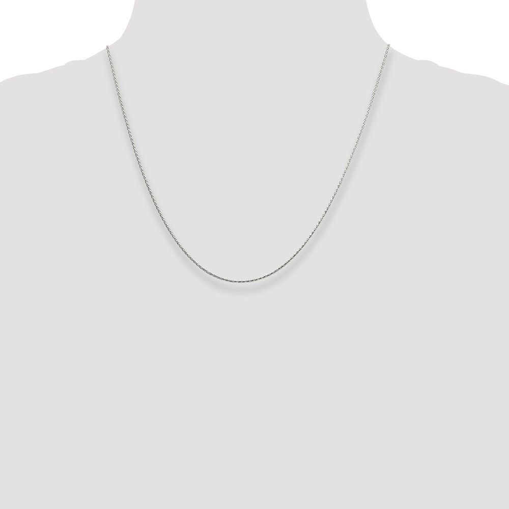 Sterling Silver 1.25mm Diamond-cut Round Spiga Chain - 3