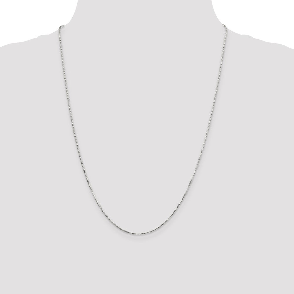 Sterling Silver 1.25mm Diamond-cut Round Spiga Chain - 8