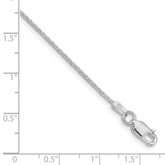 Sterling Silver Rhodium-plated 1.25mm Diamond-cut Round Spiga Chain - 9