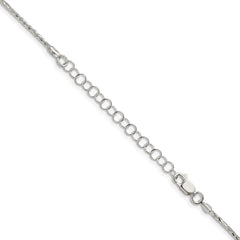 Sterling Silver 1.45mm Diamond-cut Round Spiga Chain w/2in ext.