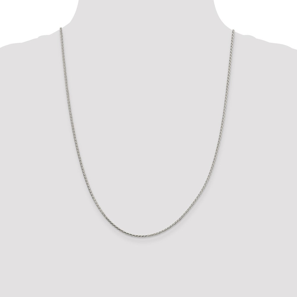 Sterling Silver 1.7mm Diamond-cut Round Spiga Chain - 2