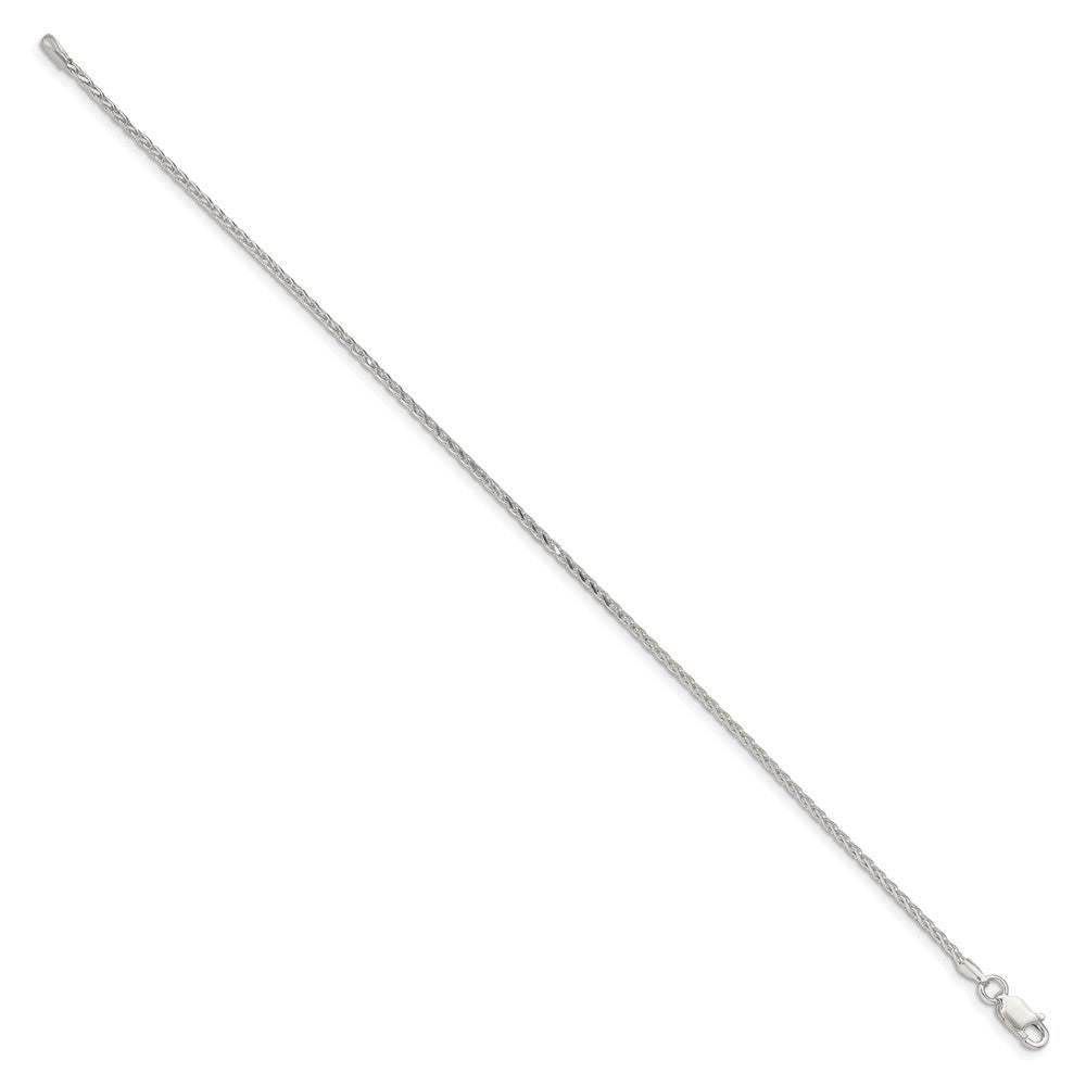 Sterling Silver 1.7mm Diamond-cut Round Spiga Chain - 9