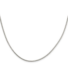 Sterling Silver Rhodium-plated 1.7mm Diamond-cut Round Spiga Chain - 8