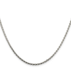 Sterling Silver 2.15mm Diamond-cut Round Spiga Chain - 8