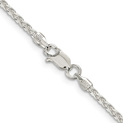 Sterling Silver 2.15mm Diamond-cut Round Spiga Chain - 8