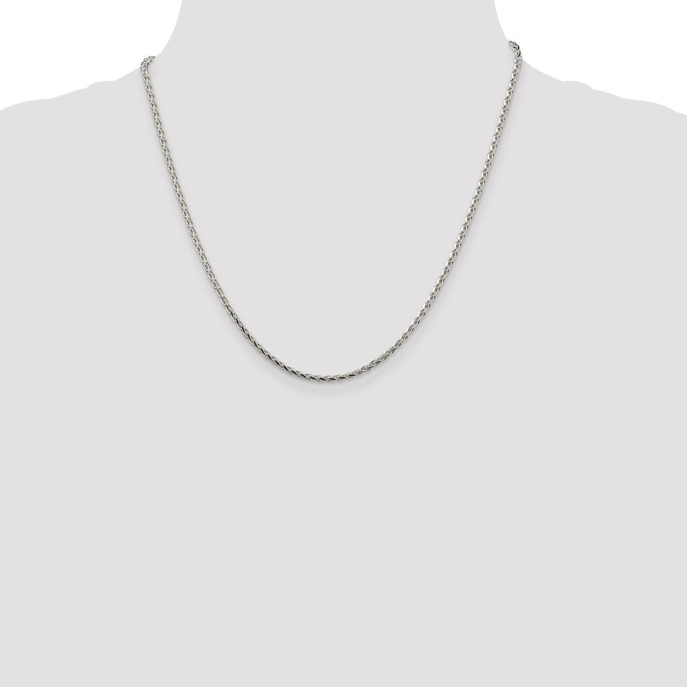 Sterling Silver 2.15mm Diamond-cut Round Spiga Chain - 6