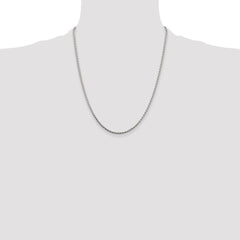 Sterling Silver 2.15mm Diamond-cut Round Spiga Chain - 7