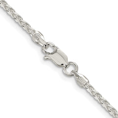 Sterling Silver Rhodium-plated 2.15mm Diamond-cut Round Spiga Chain - 2