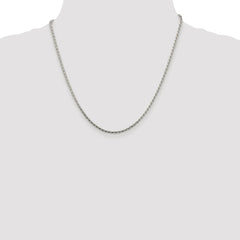 Sterling Silver Rhodium-plated 2.15mm Diamond-cut Round Spiga Chain - 4