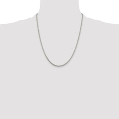 Sterling Silver Rhodium-plated 2.15mm Diamond-cut Round Spiga Chain - 5