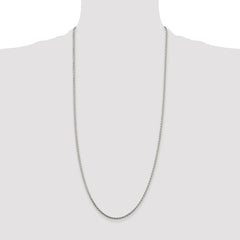 Sterling Silver Rhodium-plated 2.15mm Diamond-cut Round Spiga Chain - 2