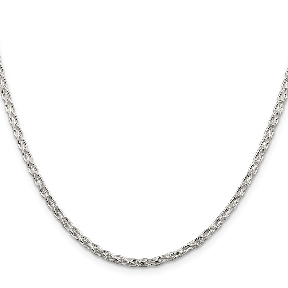 Sterling Silver 2.85mm Diamond-cut Round Spiga Chain - 7