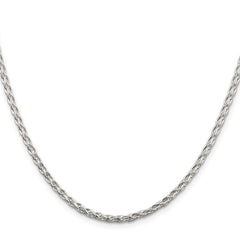 Sterling Silver 2.85mm Diamond-cut Round Spiga Chain - 7