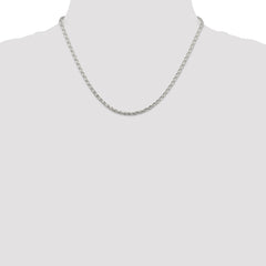 Sterling Silver 2.85mm Diamond-cut Round Spiga Chain - 6