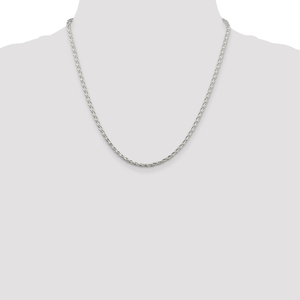 Sterling Silver 2.85mm Diamond-cut Round Spiga Chain - 2