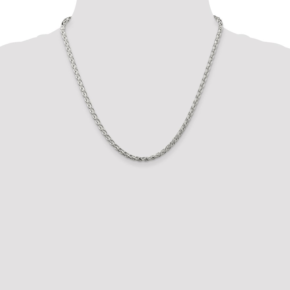 Sterling Silver 3.5mm Diamond-cut Round Spiga Chain - 6