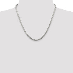 Sterling Silver 3.5mm Diamond-cut Round Spiga Chain - 6