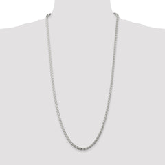 Sterling Silver 3.5mm Diamond-cut Round Spiga Chain - 2