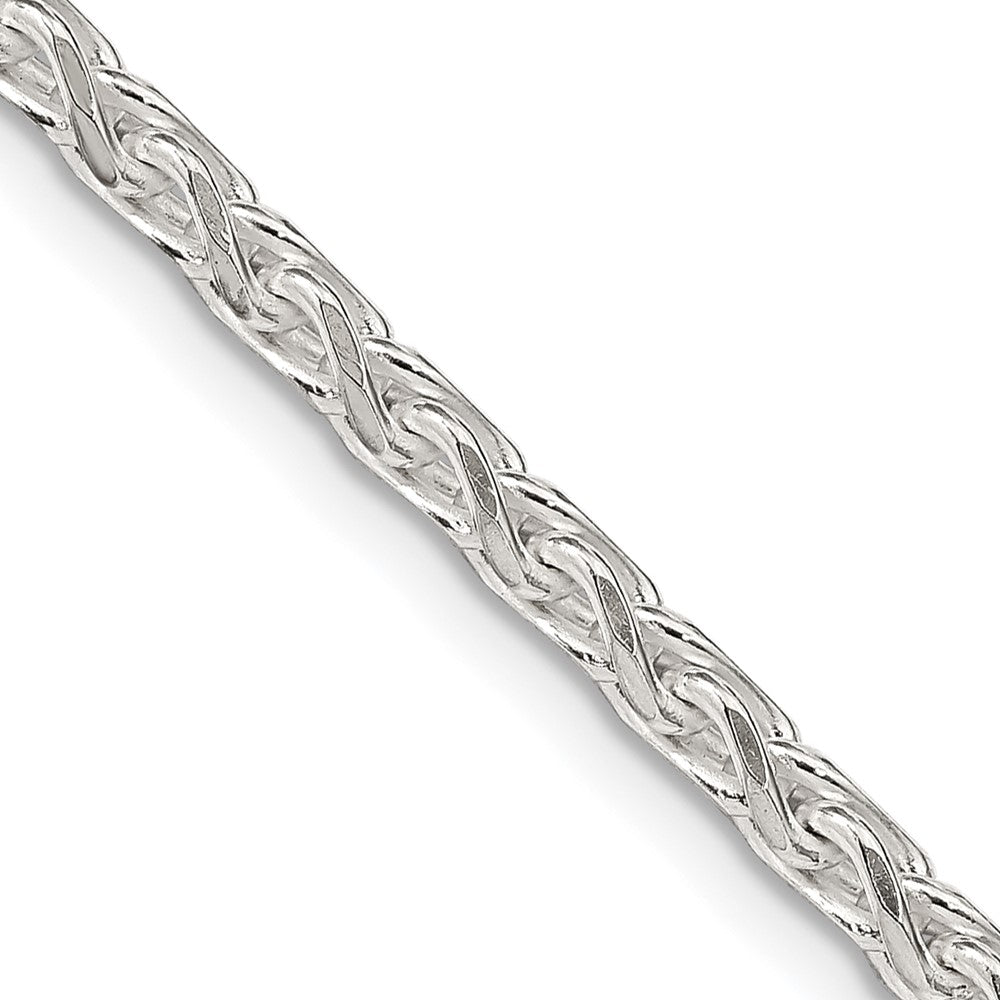 Sterling Silver 3.5mm Diamond-cut Round Spiga Chain - 3