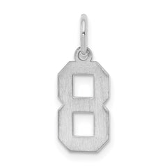 Sterling Silver/Rhodium-plated Polished Number 8 Charm - 3