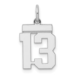 Sterling Silver/Rhodium-plated Polished Number 13 Charm - 2