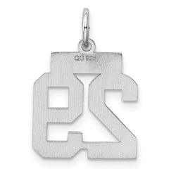 Sterling Silver/Rhodium-plated Polished Number 29 Charm - 3