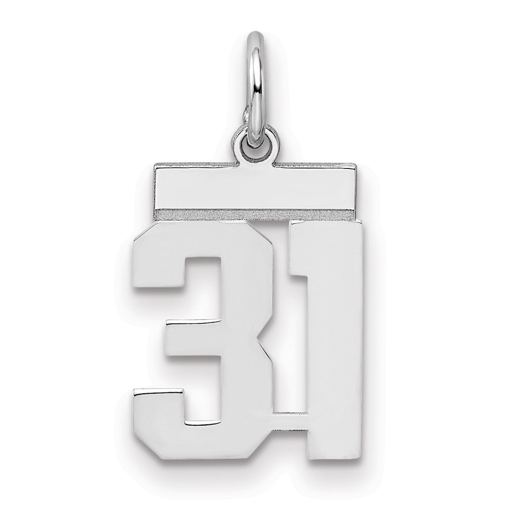Sterling Silver/Rhodium-plated Polished Number 31 Charm - 2
