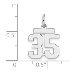 Sterling Silver/Rhodium-plated Polished Number 35 Charm - 2