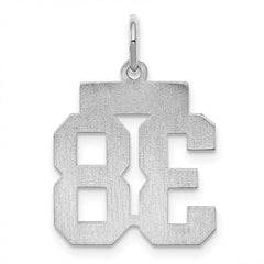 Sterling Silver/Rhodium-plated Polished Number 38 Charm - 2