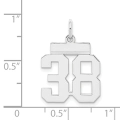 Sterling Silver/Rhodium-plated Polished Number 38 Charm - 2