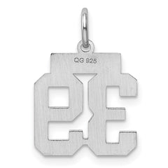 Sterling Silver/Rhodium-plated Polished Number 39 Charm - 2