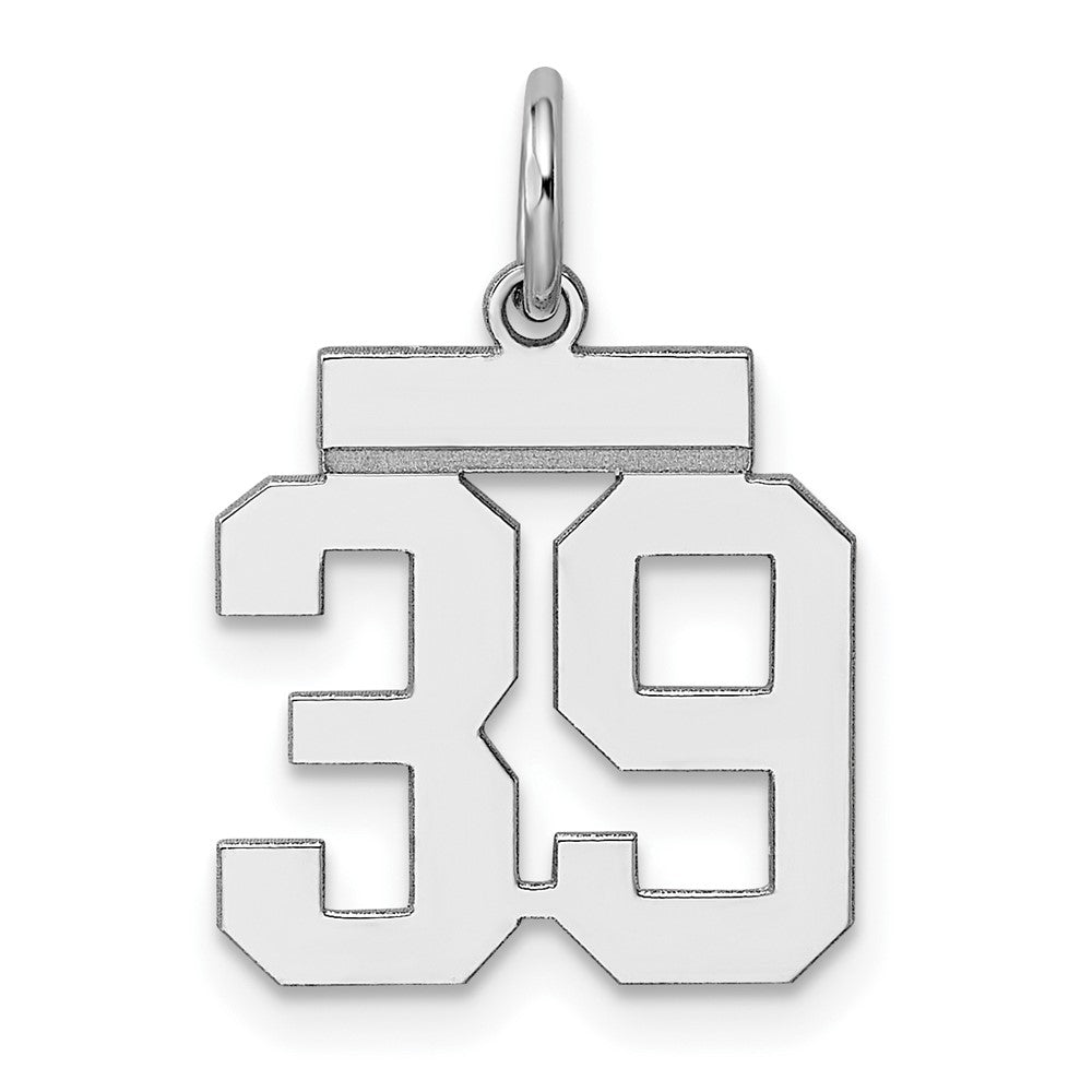 Sterling Silver/Rhodium-plated Polished Number 39 Charm - 2