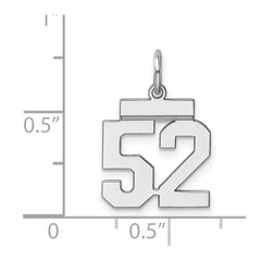 Sterling Silver/Rhodium-plated Polished Number 52 Charm - 2