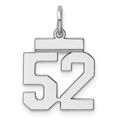 Sterling Silver/Rhodium-plated Polished Number 52 Charm - 2