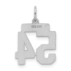 Sterling Silver/Rhodium-plated Polished Number 54 Charm - 3