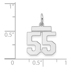 Sterling Silver/Rhodium-plated Polished Number 55 Charm - 2