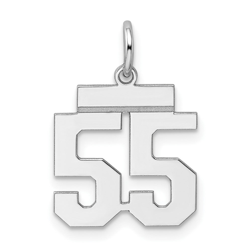 Sterling Silver/Rhodium-plated Polished Number 55 Charm - 2