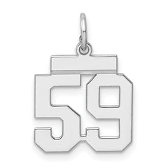 Sterling Silver/Rhodium-plated Polished Number 59 Charm - 3