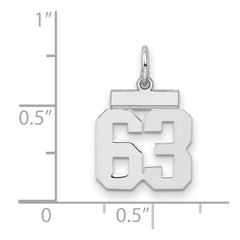 Sterling Silver/Rhodium-plated Polished Number 63 Charm - 3