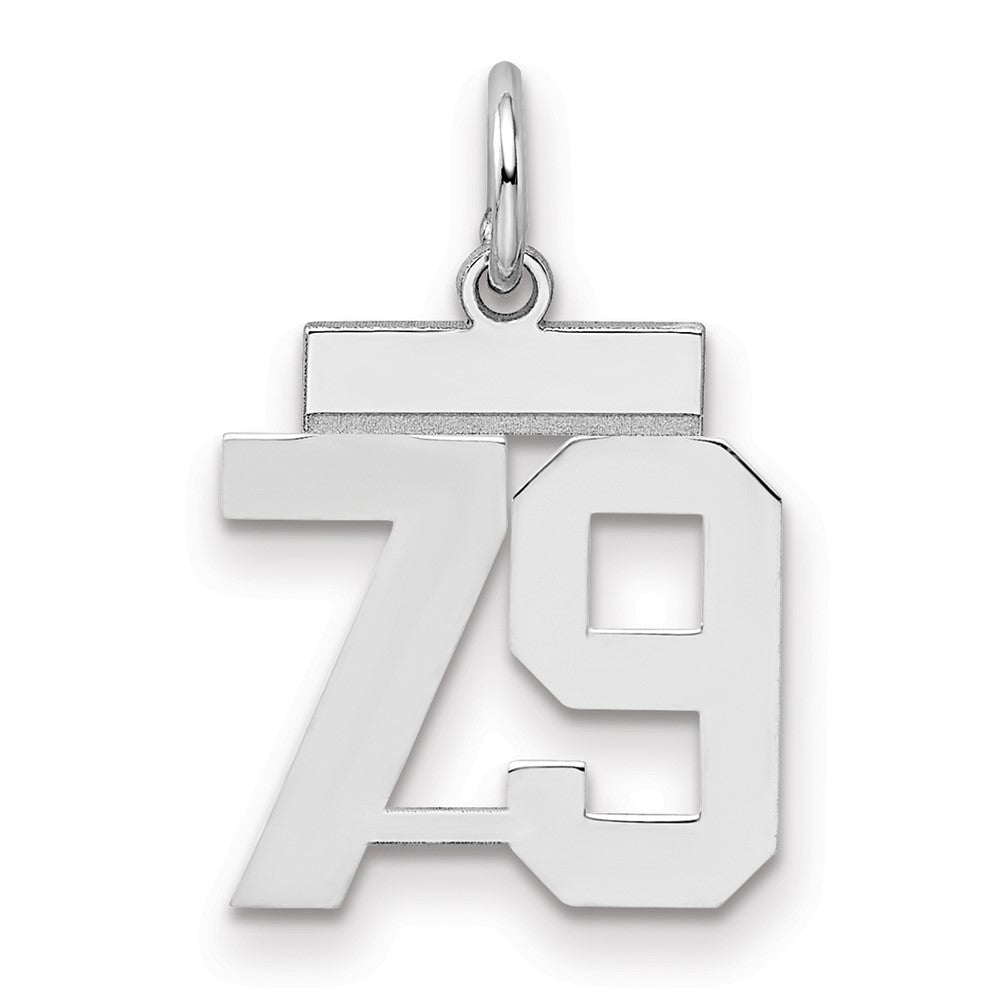 Sterling Silver/Rhodium-plated Polished Number 79 Charm - 3
