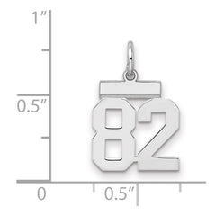 Sterling Silver/Rhodium-plated Polished Number 82 Charm - 2