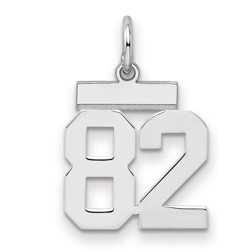 Sterling Silver/Rhodium-plated Polished Number 82 Charm - 2