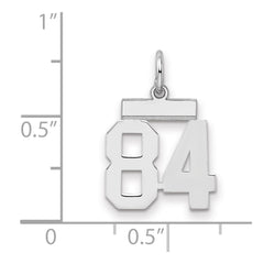 Sterling Silver/Rhodium-plated Polished Number 84 Charm - 2