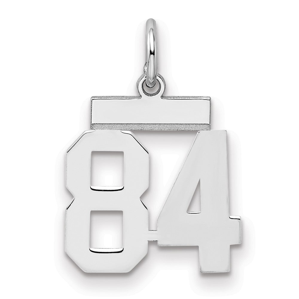 Sterling Silver/Rhodium-plated Polished Number 84 Charm - 2