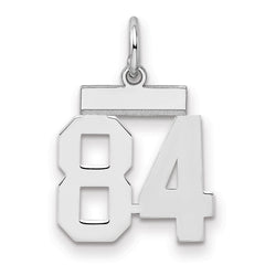 Sterling Silver/Rhodium-plated Polished Number 84 Charm - 2