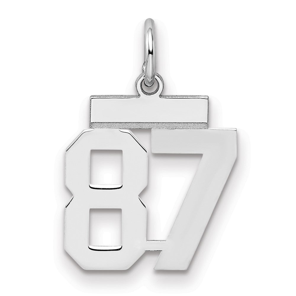 Sterling Silver/Rhodium-plated Polished Number 87 Charm - 3