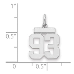 Sterling Silver/Rhodium-plated Polished Number 93 Charm - 3