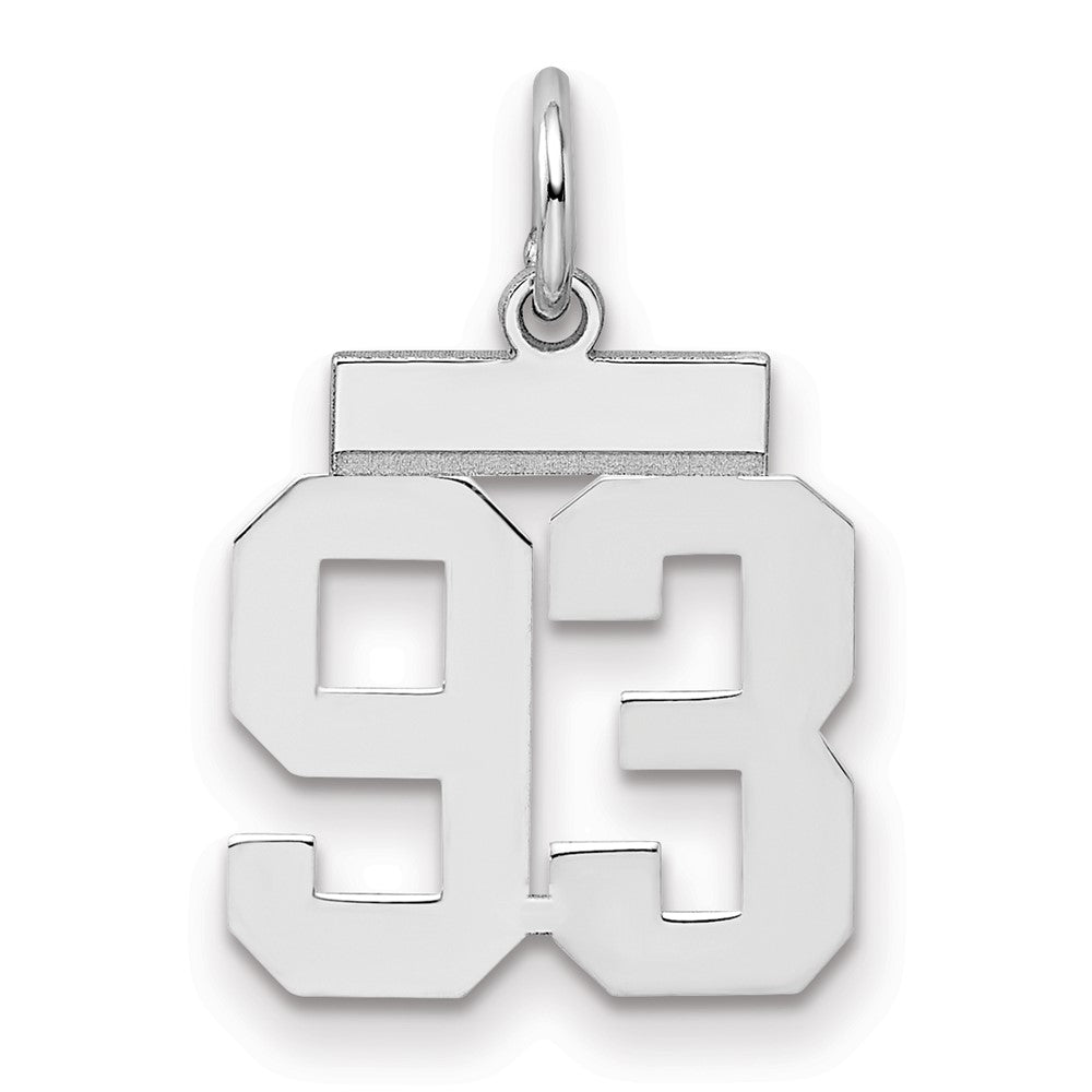 Sterling Silver/Rhodium-plated Polished Number 93 Charm - 3