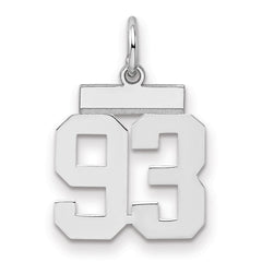 Sterling Silver/Rhodium-plated Polished Number 93 Charm - 3